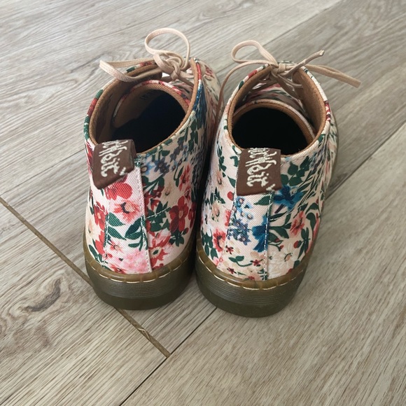 Dr. Martens Floral Canvas Ankle Boots in Cream, Pink, Green, Blue - Picture 5 of 7